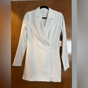 Super down white blazer dress